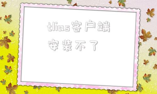 tlias客户端安装不了tplink路由器安装步骤